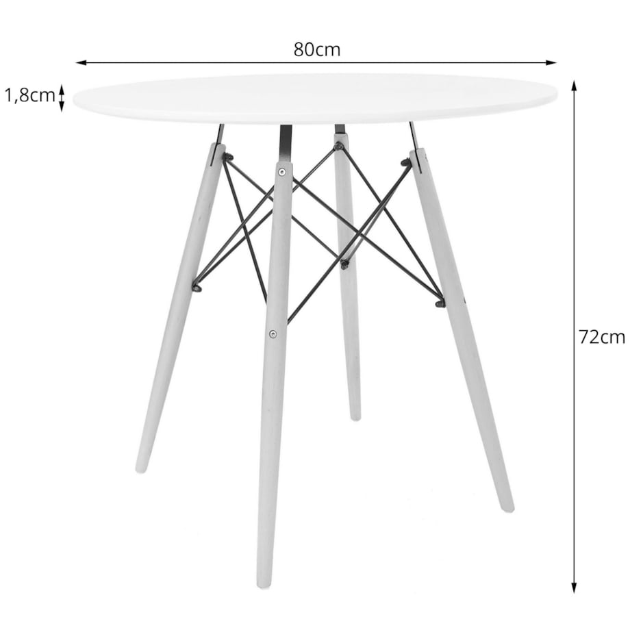Stół Do Jadalni Kuchni Salonu Biura Todi Okrągły 80 Cm