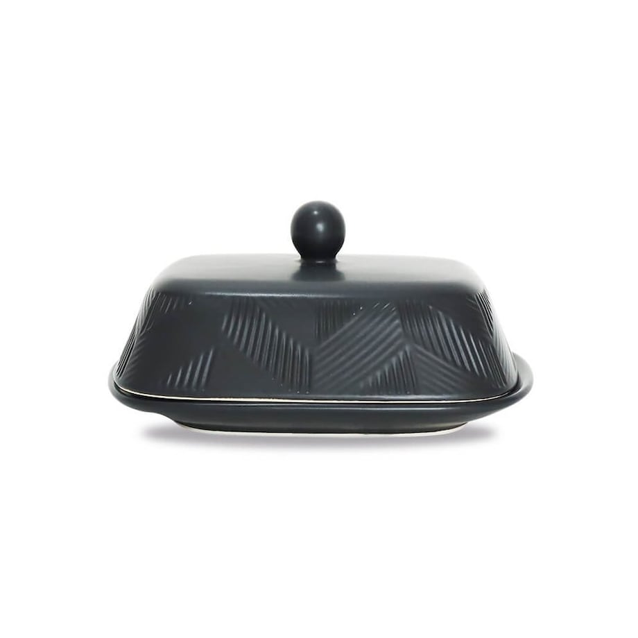 Maselniczka ceramiczna maselnica pojemnik na masło Geometry Black MAESTRO