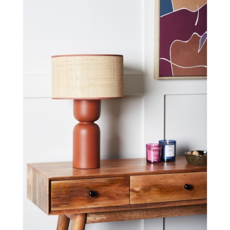 Lampa stołowa rafia czerwona PRESIDIO