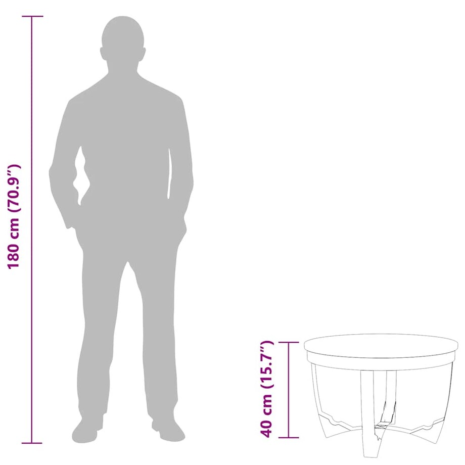 vidaXL Stolik kawowy, surowe drewno mango, 60x40 cm