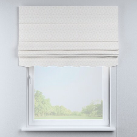 Roleta rzymska Florencja, beżowe trójkąty na kremowo-białym tle, Sunny