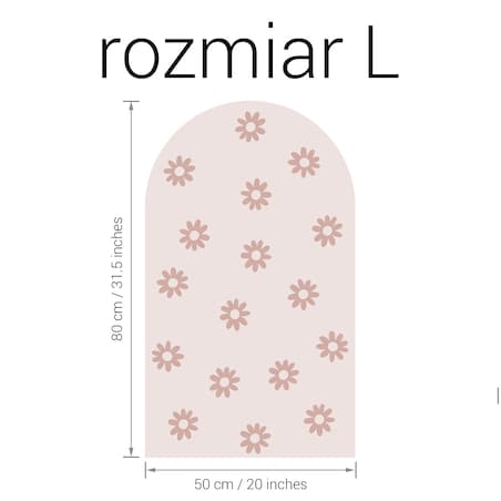 Naklejka na ścianę łuk różowy vintage - stokrotki L