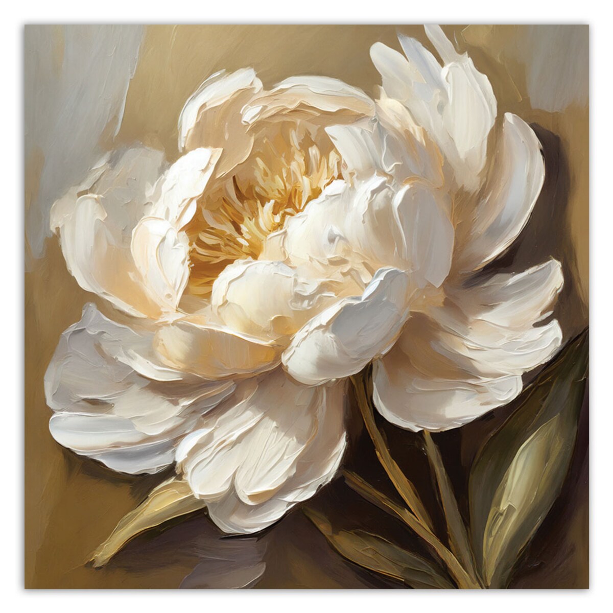 Feeby Obraz, Peonia kremowa jak ręcznie malowana 30x30