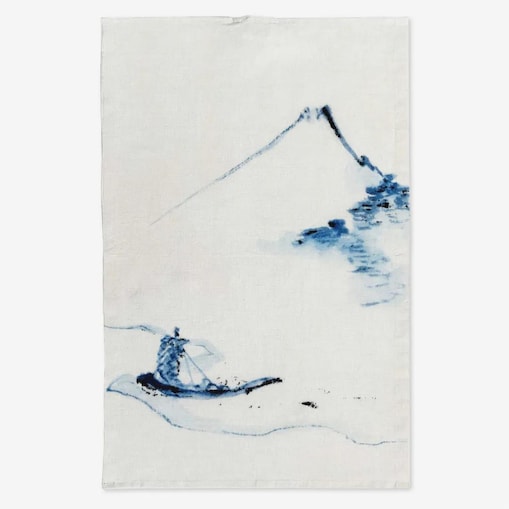 Lniany ręcznik kuchenny - Blue Fuji