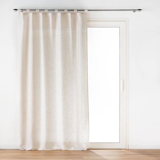 Zasłona na szelkach, z efektem lnu, PAULINE, 140 x 240 cm