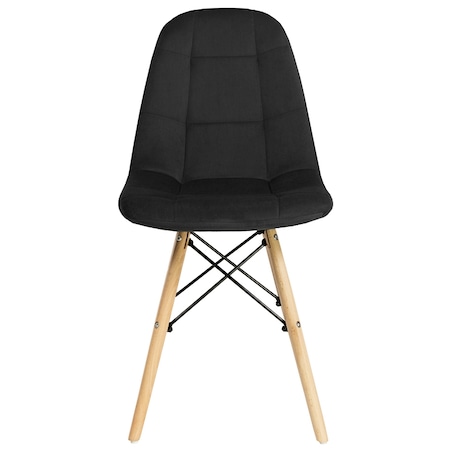 Krzesło tapicerowane skandynawskie nowoczesne welurowe czarne