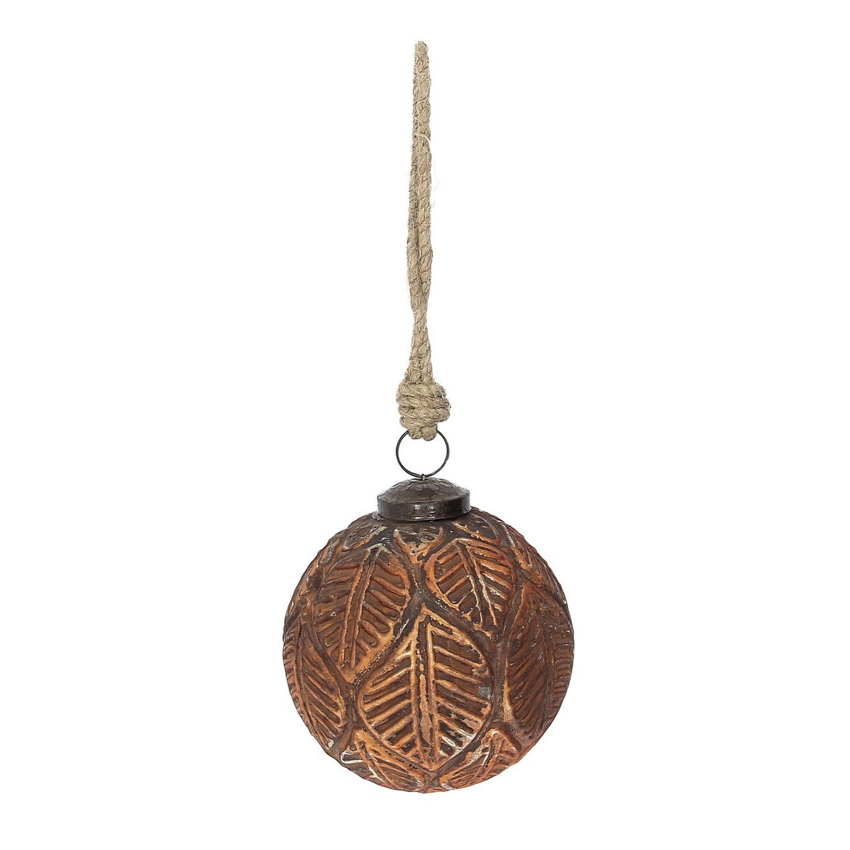 Bombka szklana Rustic Leaf I 10 cm boże narodzenie, święta, świąteczne, antyczny brąz-brązowy, 10x10x10 cm
