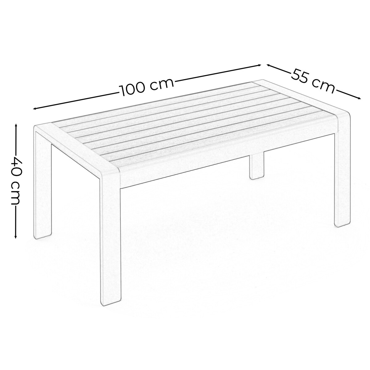 Zestaw mebli ogrodowych aluminiowe nowoczesne ATOL 5 grafitowo szare