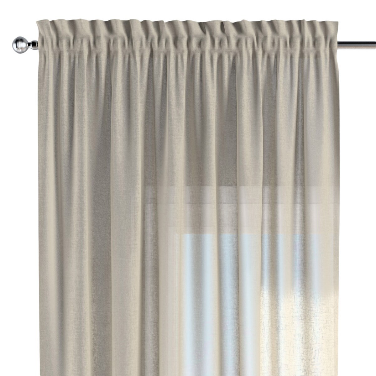 Zasłona na kanale z grzywką 1 szt. 130x245 prześwitujący beżowy