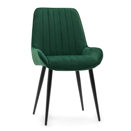 Krzesło tapicerowane welurowe do salonu jadalni nowoczesne glamour LUCA zielona