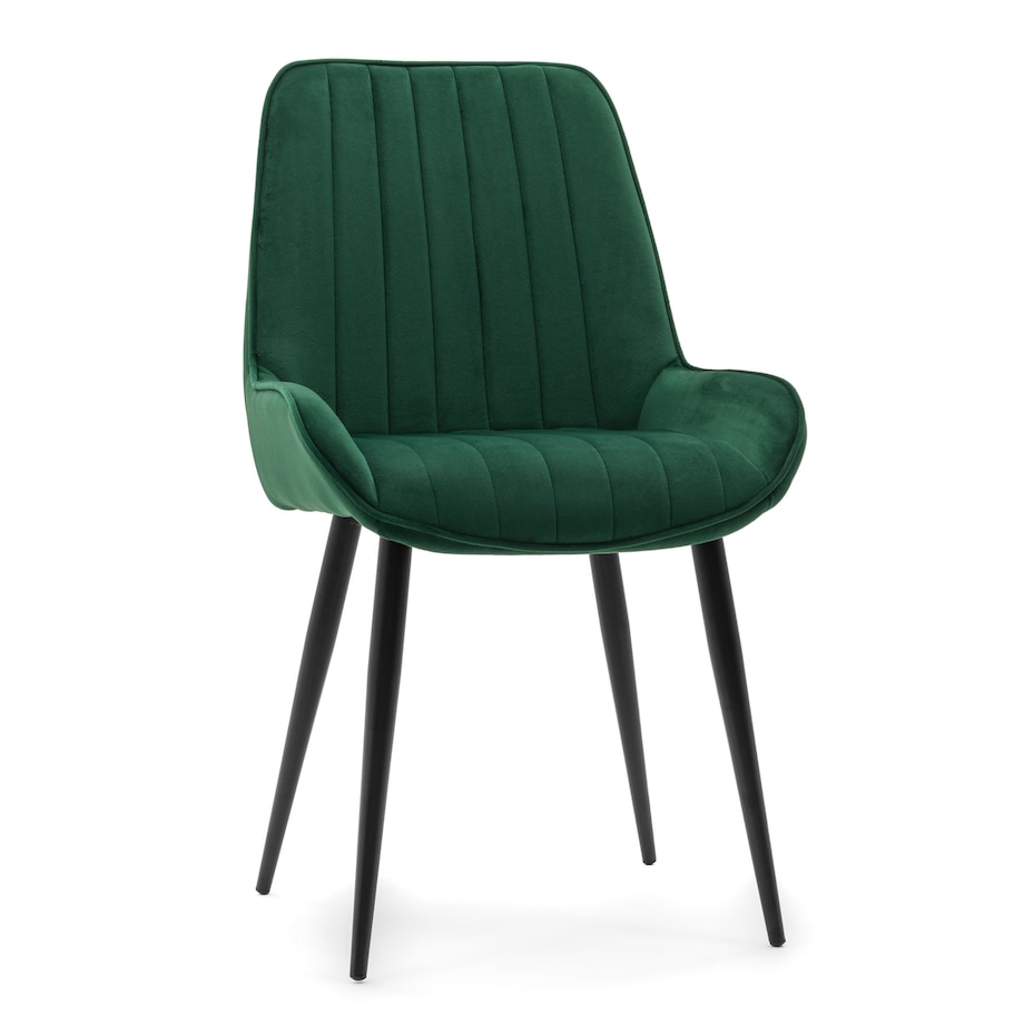 Krzesło tapicerowane welurowe do salonu jadalni nowoczesne glamour LUCA zielona