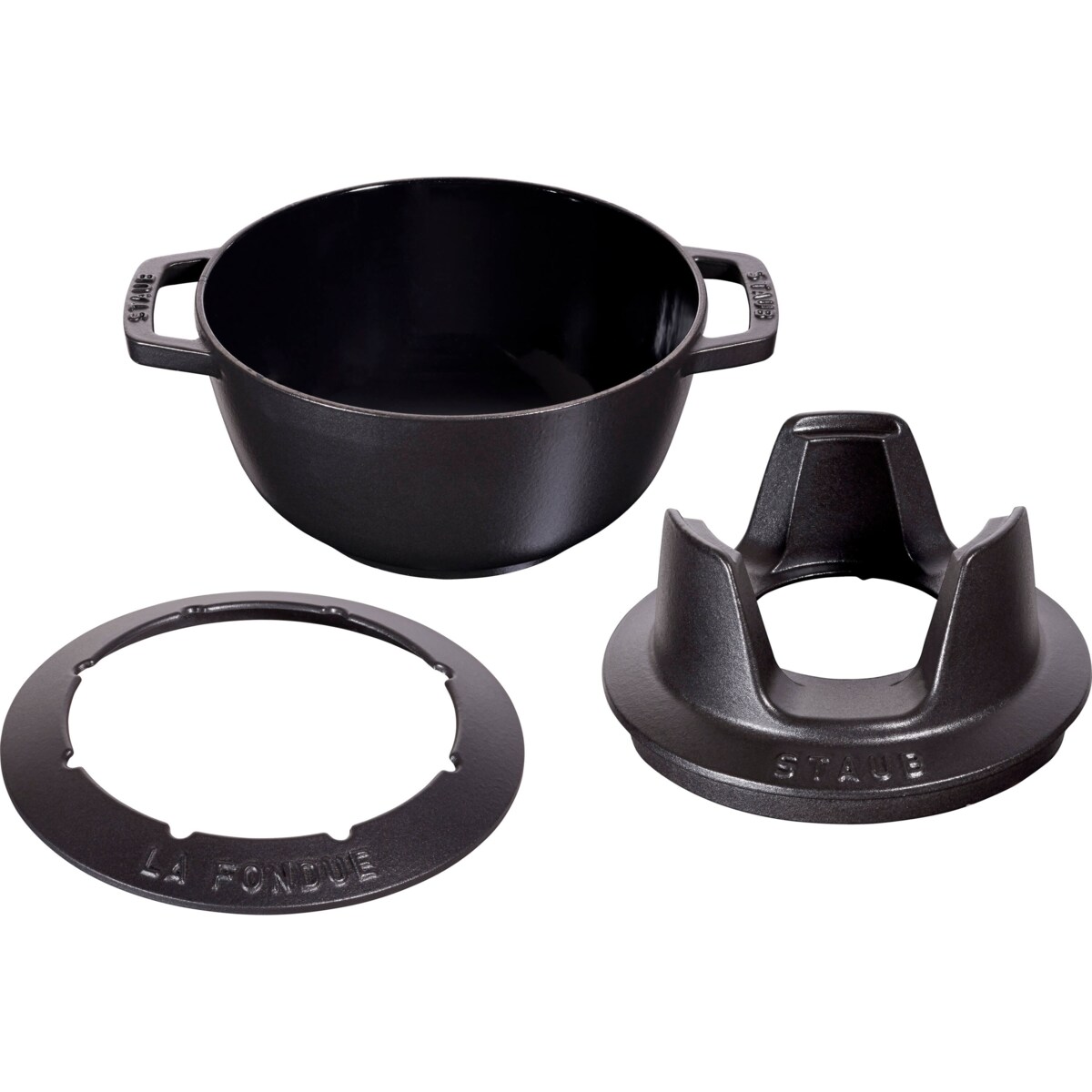 Zestaw do fondue Staub - 20 cm, Czarny