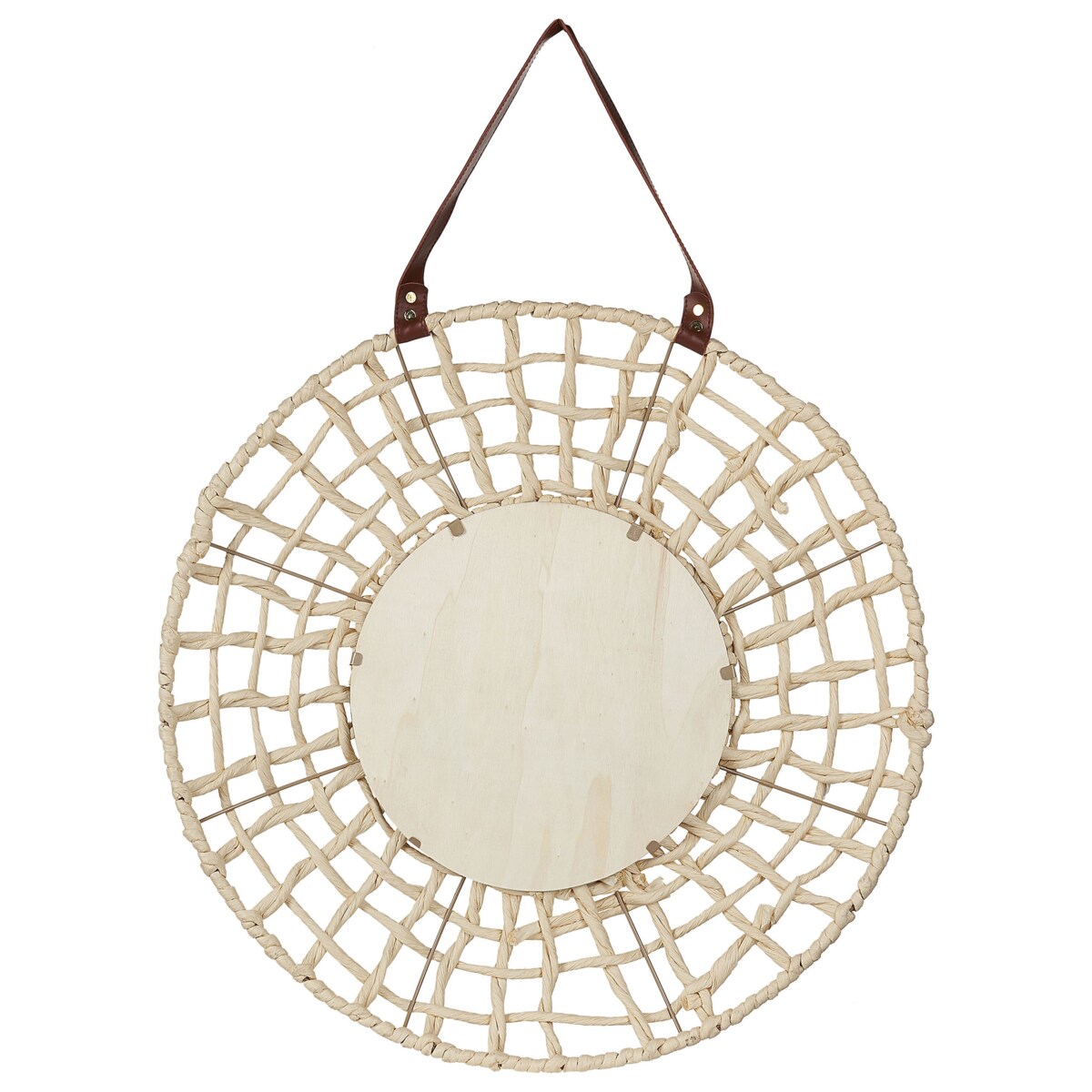 Okrągłe lustro ścienne w plecionej ramie ⌀ 60 cm naturalne PALACI