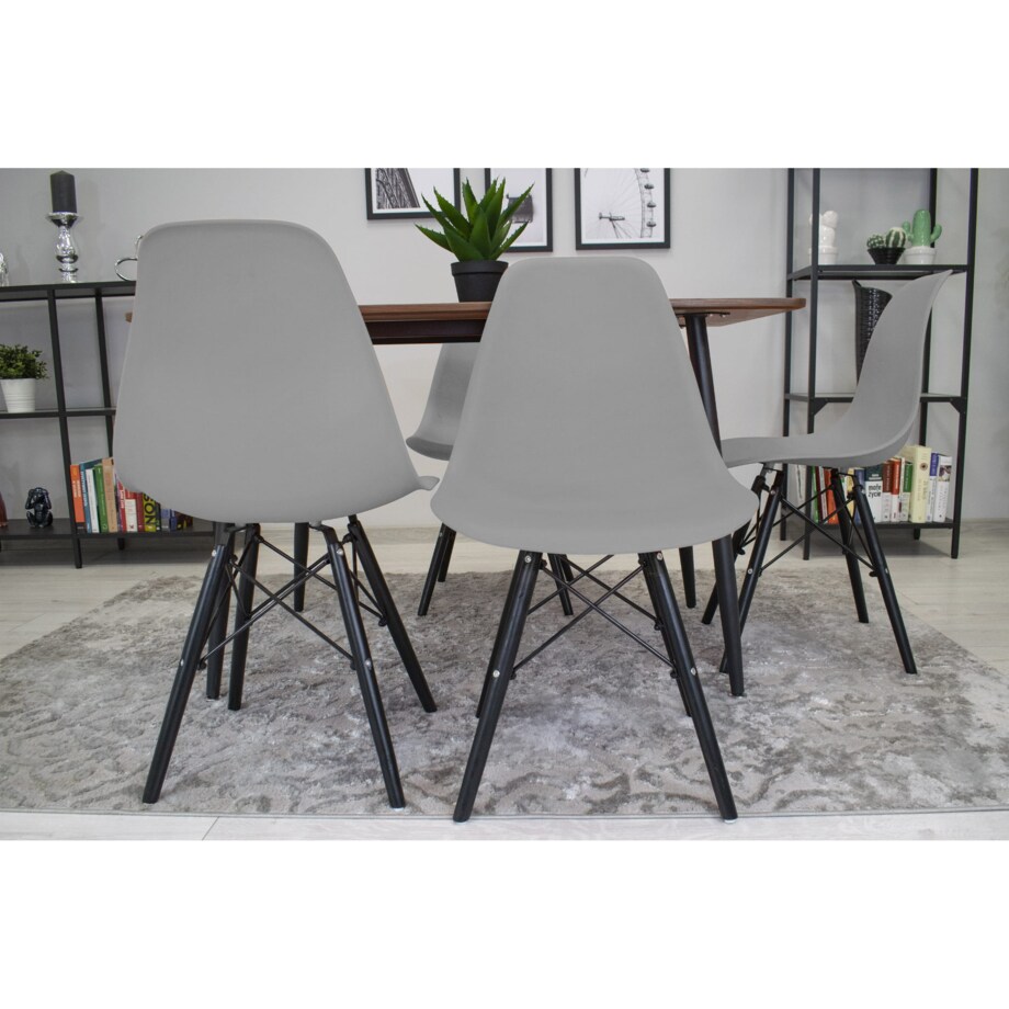 Krzesło Do Jadalni Kuchni Salonu Osaka Szare / Nogi Czarne