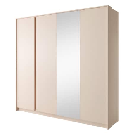 Pojemna Szafa 220 DASTIN z lustrem na drzwiach i oświetleniem LED beżowa