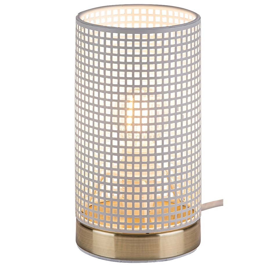 Metalowa lampa nocna Boogie 3179 do sypialni ażurowa okrągła biała złota