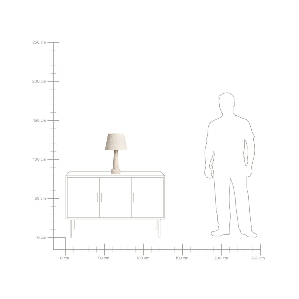 Lampa stołowa HUMUYA Ceramika Jasnobeżowy