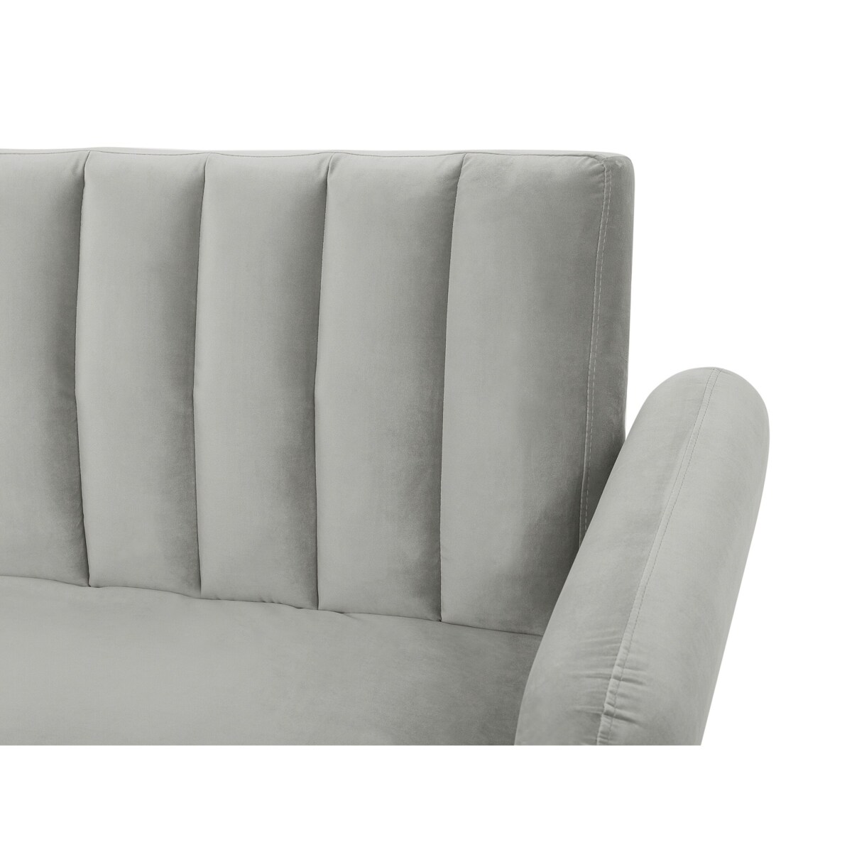 Sofa rozkładana welurowa jasnoszara VIMMERBY