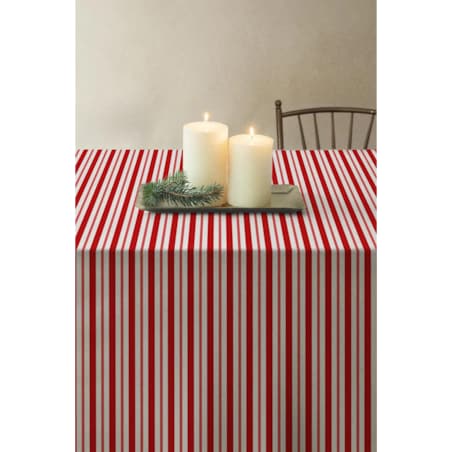 Obrus świąteczny - klasyczne czerwone świąteczne paski - 140x320