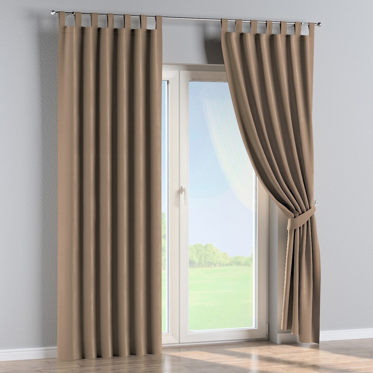 Zasłona na szelkach 1 szt. 130x245 beżowy