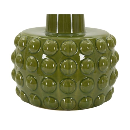 Lampa stołowa Gress, kolor zielony i biały, ceramika, żelazo i tkanina, 30 x 30 x 51,5 cm, 1 x E27, max. 40 W, do salonu i sypialni, Mauro Ferretti