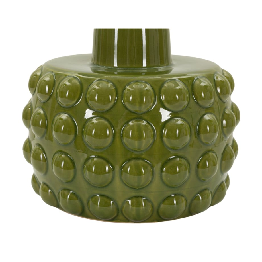 Lampa stołowa Gress, kolor zielony i biały, ceramika, żelazo i tkanina, 30 x 30 x 51,5 cm, 1 x E27, max. 40 W, do salonu i sypialni, Mauro Ferretti