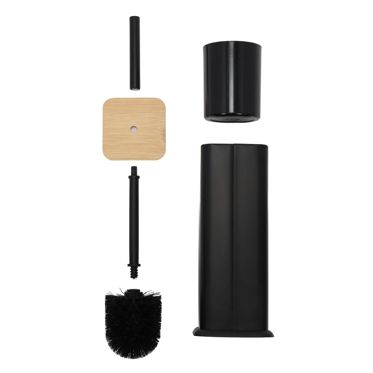 Szczotka WC ZETRU, z bambusowym wieczkiem