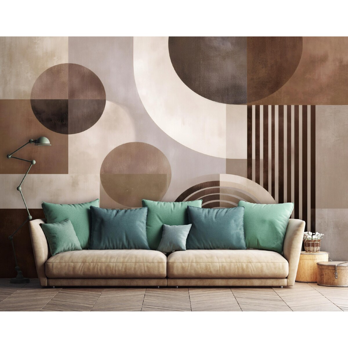 Fototapeta Do Sypialni Salonu Na Flizelinie Art Deco Geometria Brązowy 400x280