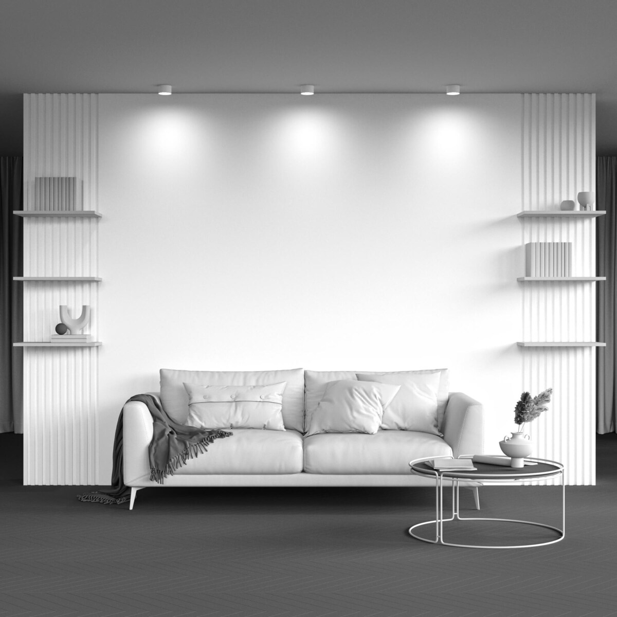 Plafon natynkowy C086CL-GX53-SRD-W LED 15W do salonu biały