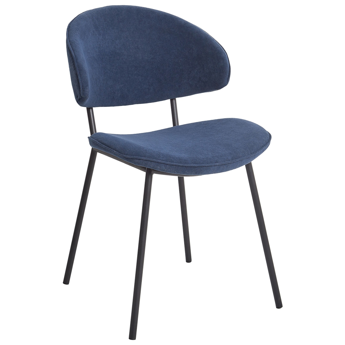 Krzesło do jadalni Zestaw 2 Tkanina Ciemnoniebieski KIANA