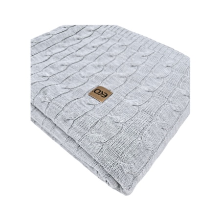 Koc dzianinowy kaszmir 200x220 cm – VERONA200 POPIEL