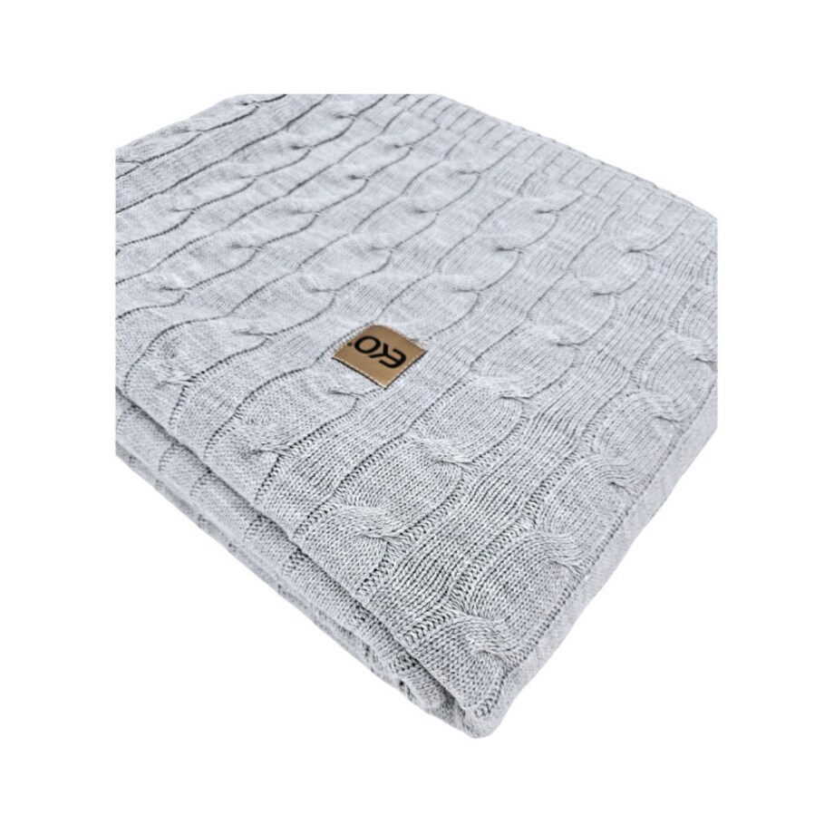 Koc dzianinowy kaszmir 200x220 cm – VERONA200 POPIEL