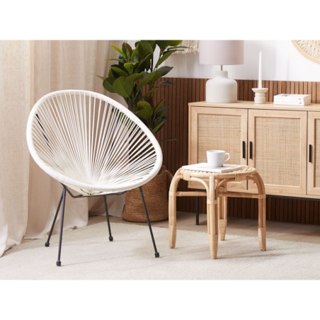 Krzesło z technorattanu białe ACAPULCO II