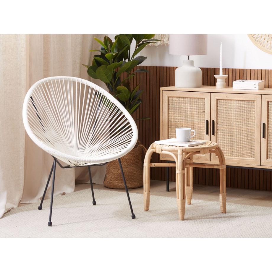 Krzesło z technorattanu białe ACAPULCO II