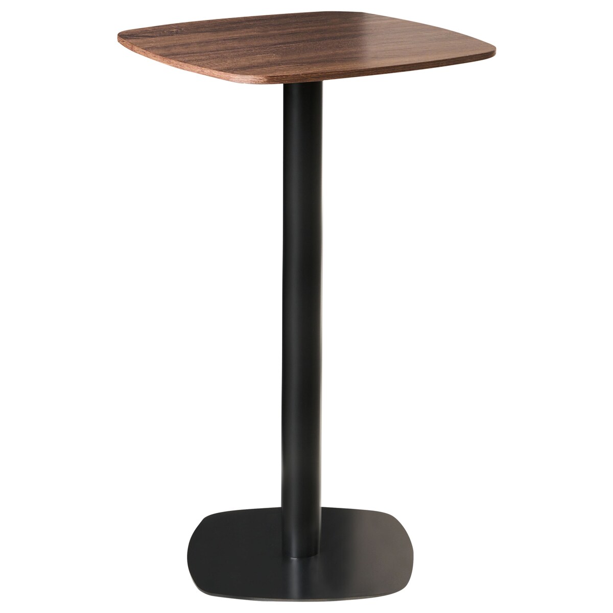 Stół barowy MORELLA Czarny/ ciemny brąz 60 cm 60 cm