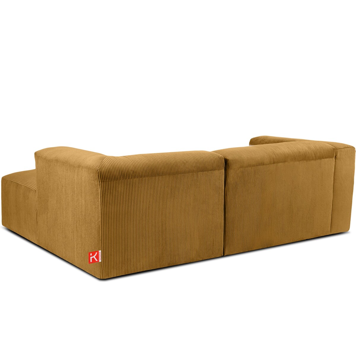 KONSIMO BUFFO Narożnik prawy 3/4-osobowy z wyjątkowo miękkim siedziskiem, kolor żółty