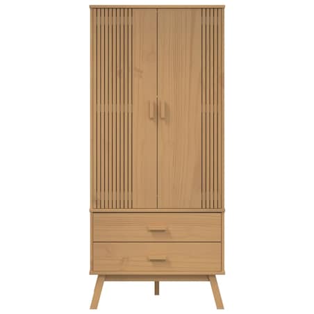 vidaXL Szafa OLDEN, brązowa, 76,5x53x172 cm, lite drewno sosnowe