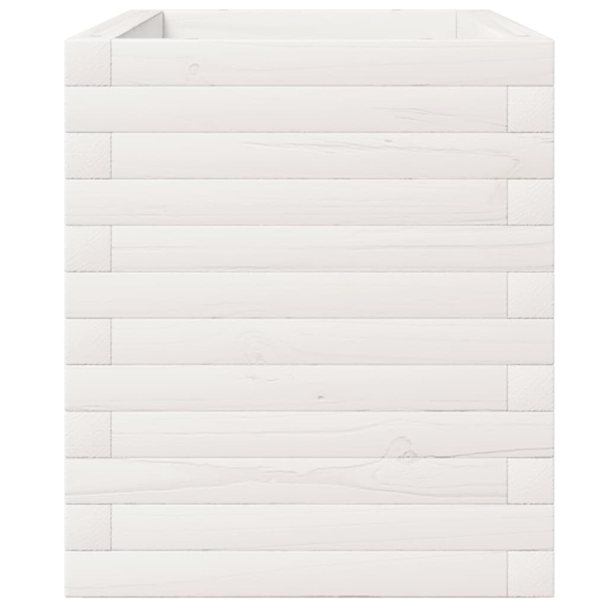 vidaXL Donica ogrodowa, biała, 110x40x49,5 cm, lite drewno sosnowe