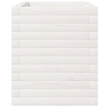 vidaXL Donica ogrodowa, biała, 110x40x49,5 cm, lite drewno sosnowe