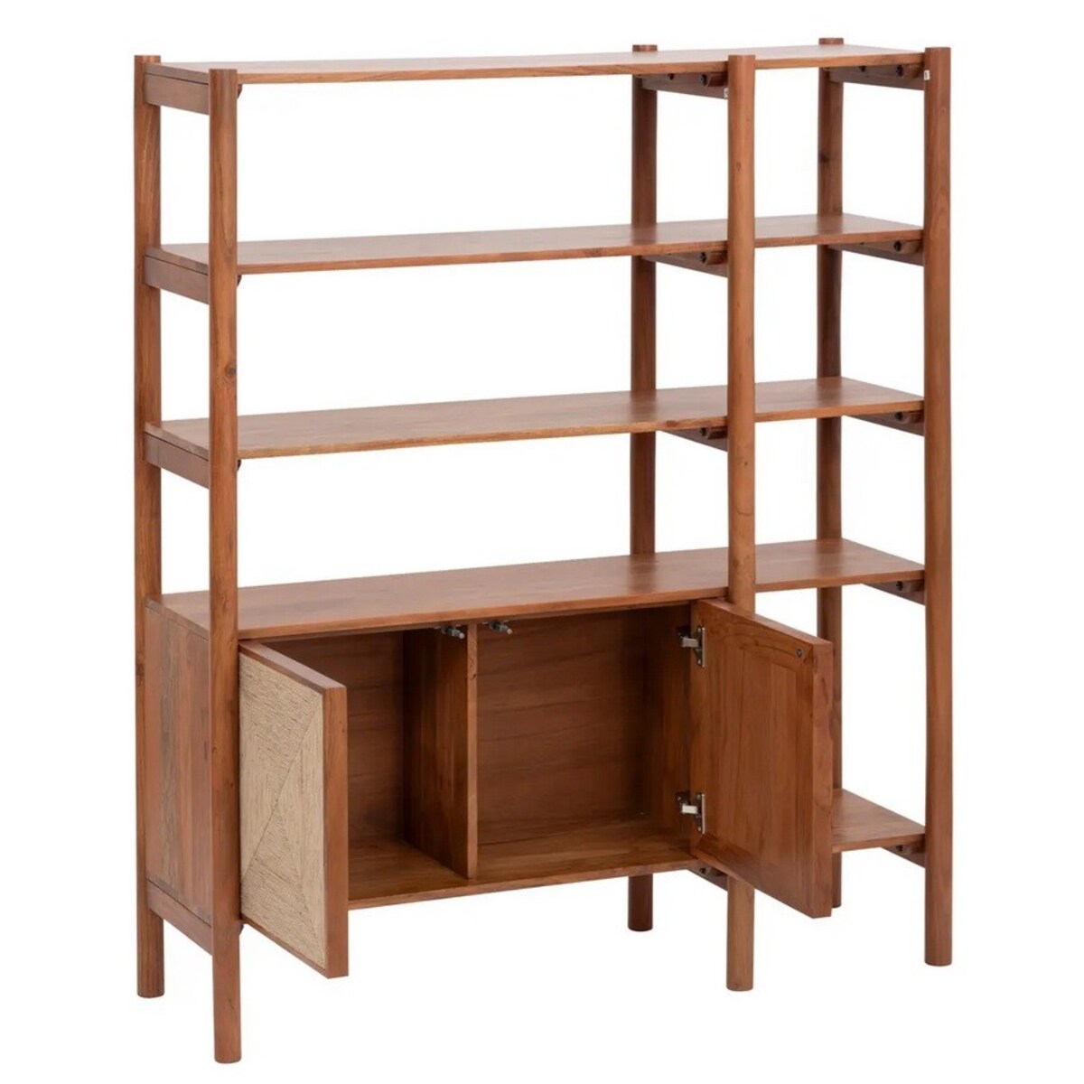 Regał z drewna akacji z plecionką Noma 150x124 cm