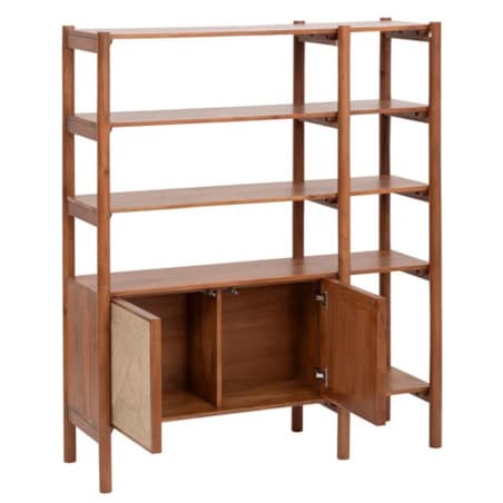 Regał z drewna akacji z plecionką Noma 150x124 cm