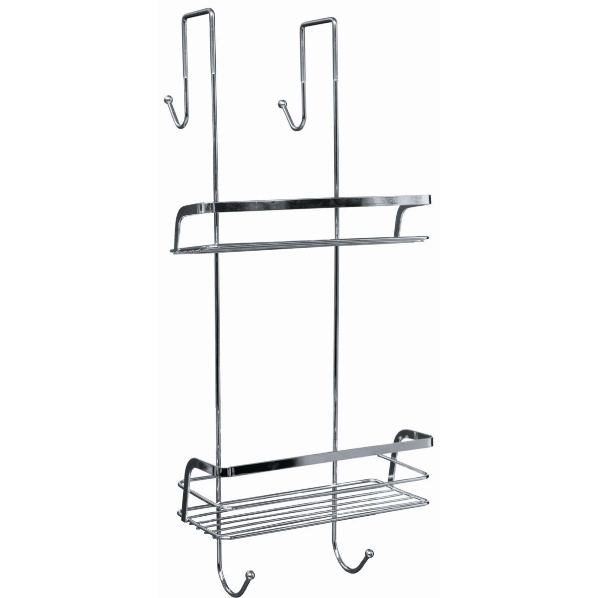 Kleine Wolke Leona Zawieszany Koszyk prysznicowy podwójny prostokątny srebrny