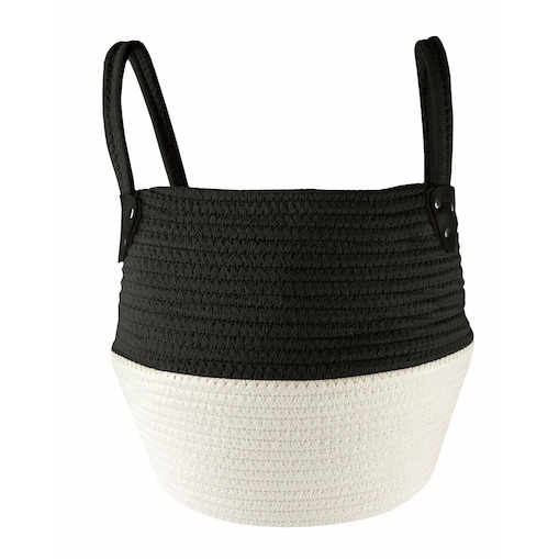 Kleine Wolke Patch Koszyk łazienkowy pleciony czarny XL