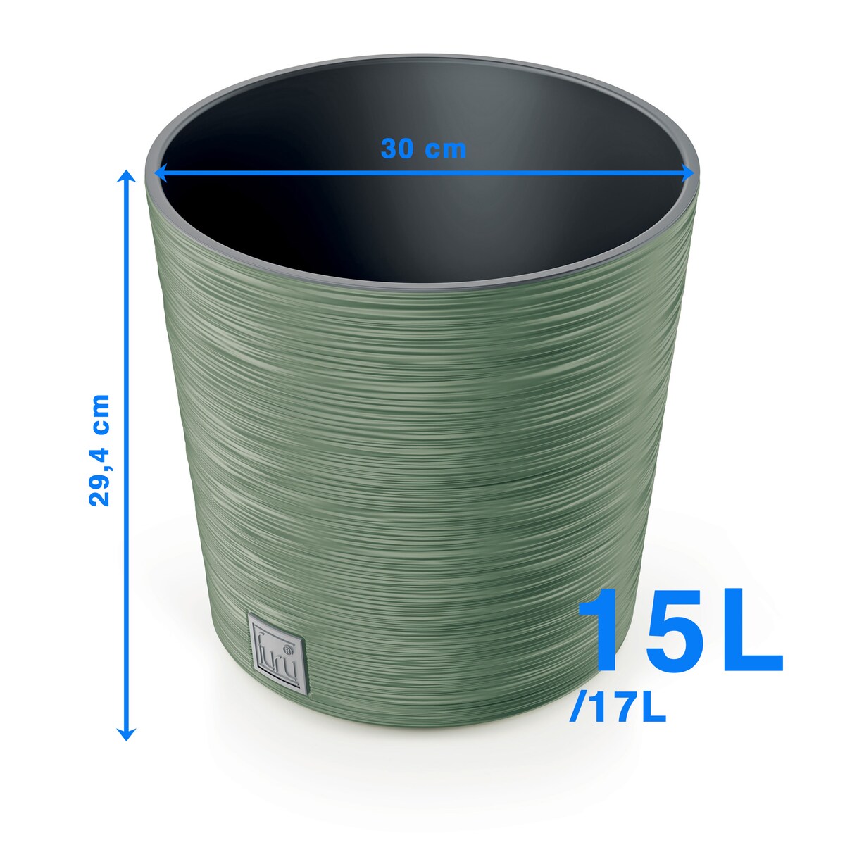 Doniczka Donica Ogrodowa 30 Cm Okrągła Na Taras Do Ogrodu Domu Zielona