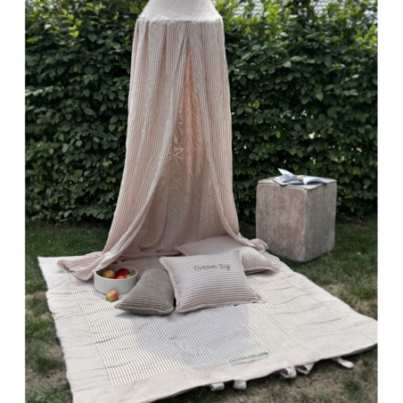 Beige Stripes – baldachim muślinowy