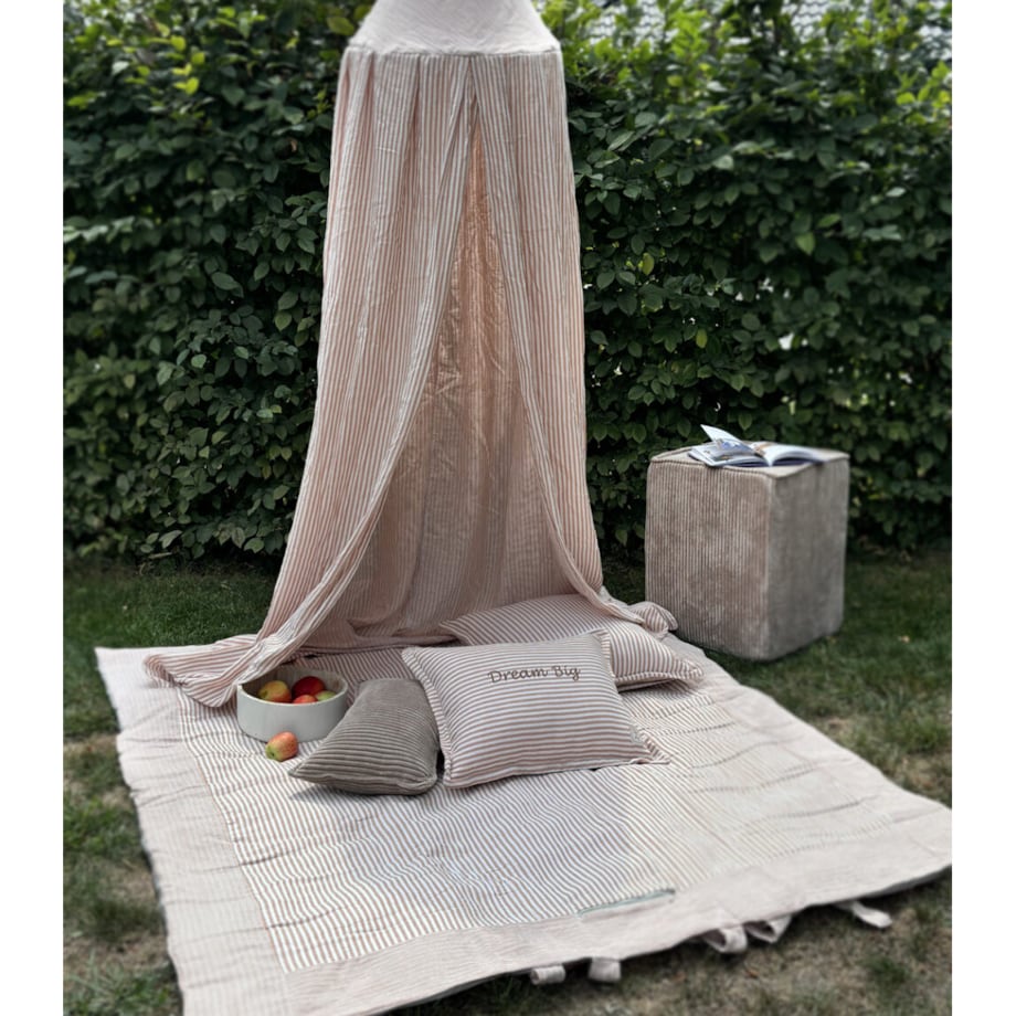 Beige Stripes – baldachim muślinowy