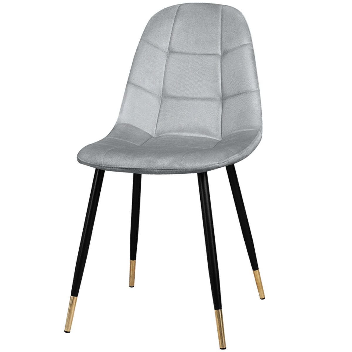 Krzesło tapicerowane szare pikowane welurowe do salonu jadalni