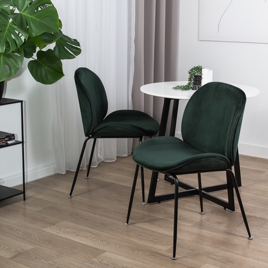 Krzesło tapicerowane welurowe do salonu jadalni zielone