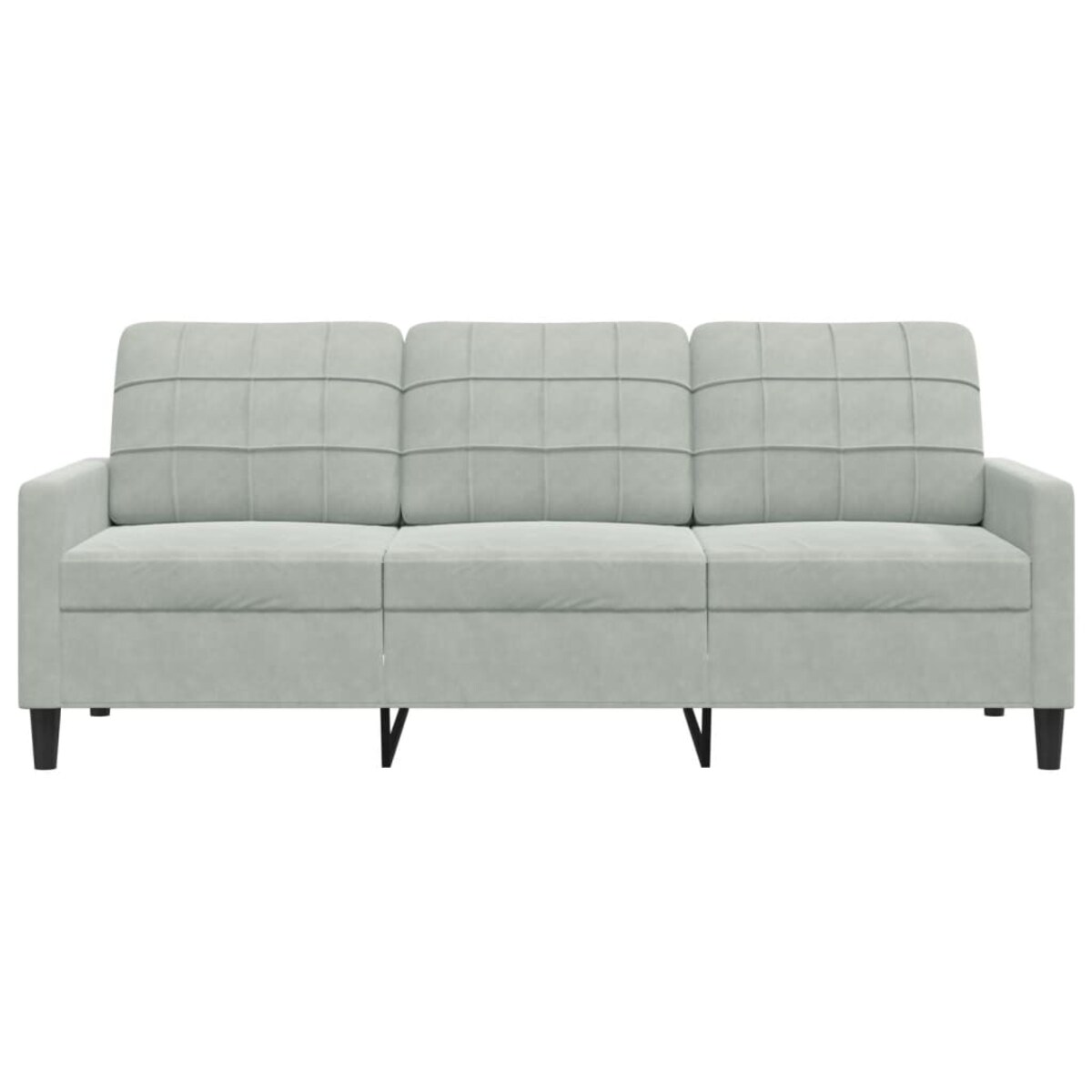vidaXL Sofa 3-osobowa, jasnoszara, 180 cm, tapicerowana aksamitem