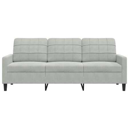 vidaXL Sofa 3-osobowa, jasnoszara, 180 cm, tapicerowana aksamitem